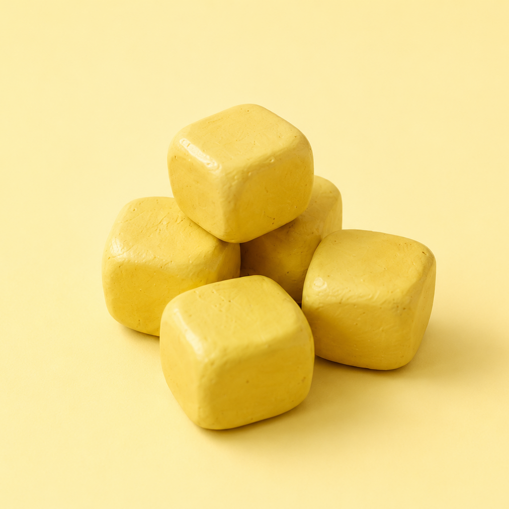 Butter on a yellow background