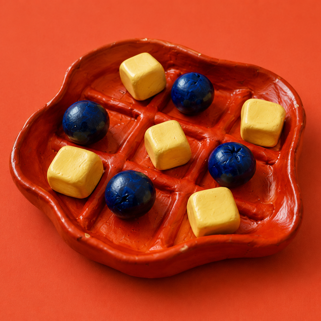 Waffle Tic Tac Toe - BLUEBERRIES AND BUTTER